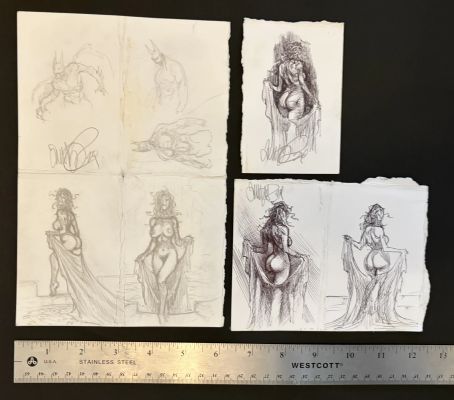 Tim Vigil | Tim Vigil - 3 Sketches, Nudes & Batman | ComicArtFans Classifieds