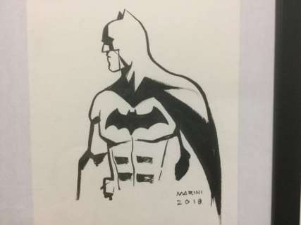Batman - Portrait de Batman - Dessin original de E. Marini - Page volante - EO - (2018) | Catawiki