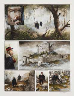 Jacques TERPANT (né en 1957) "Sept cavaliers" Planche originale du Tome 3 des "Sept cavaliers", numérotée 47 et correspondant Ã  la p... | Tajan