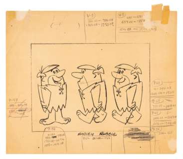 A Barney Rubble Model Sheet with Notes. | Van Eaton Galleries
