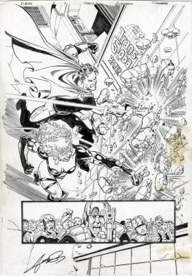 George Perez, Joe Rubinstein | For Sale: George Perez | I-Bots #3 Title Page| $400 | ComicArtFans Classifieds