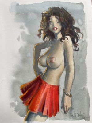 Jean-Baptiste Andréae | Pin Up à la jupe rouge | 2DGalleries