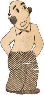 SHADOW FROM "HAROLD TEEN" DANCING DOLL PREMIUM PROTOTYPE ORIGINAL ART PAIR.