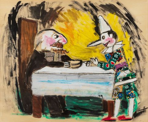 Lot 55 - Luzzati Emanuele - "Pinocchio e Geppetto", anni ‘90 | Urania Casa d’Aste