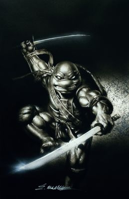 Manu Silva | TMNT sketch cover LEO turned in a virgin cover charcoal by Manu Silva | Raremarq (Buy It Now)
