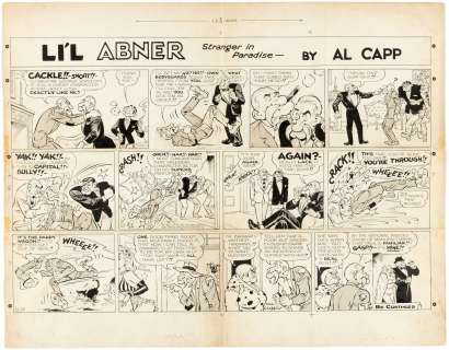 "LI’L ABNER" 1956 SUNDAY PAGE ORIGINAL ART BY FRANK FRAZETTA. | Hake’s