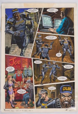 Lot 174 - Chris Weston 2000 AD Prog #1160 Downlode Tales ‘King Of The World Part 6‘ Colour Comic Pages 1-5