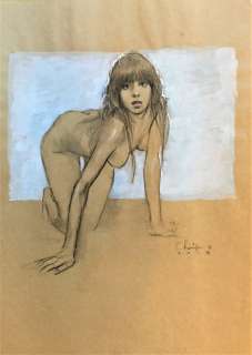 Chaiko - Dessin original  - Belle jeune femme - (2015) | Catawiki