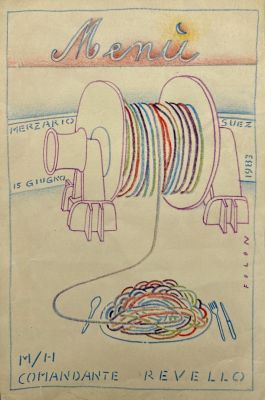 Lot 135 - FOLON JEAN-MICHEL (1934 - 2005) - Menù sul canale di Suez | Capitolium Art