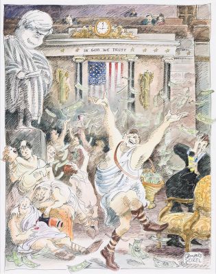 Lot 210 - Edward Sorel, (b. 1929), Naked Emperors. Circa 2000. | Swann Galleries