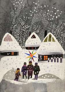 Zbigniew Rychlicki (1922 - 1989) | Zbigniew Rychlicki | Kolędnicy, ilustracja świąteczna | Desa Unicum