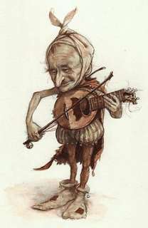  - Jean-Baptiste Monge -  Vioolspelende dwerg  - Travail original - Technique mixte Ã  bord - (2000) 