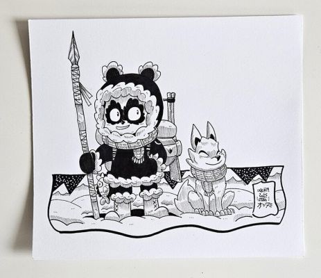 Ottami | Dessin original de l’Inktober 2025 : Panda Arctique par oTTami ! | 2DGalleries