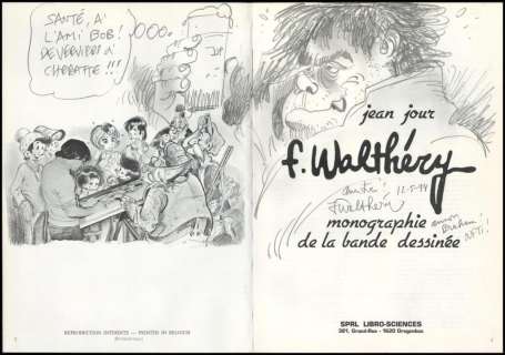 Walthéry. Dessin dédicacé F. Walthéry, monographie | BDEnchères