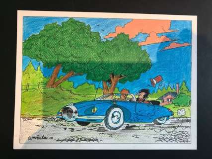 Wasterlain, Marc - Originele tekening - Hommage aan Franquin - Sarah Spits + Dokter Zwitser | Catawiki