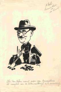 Sleen, Marc - Originele illustratie - Minister Achiel Van Acker en zijn kolenvoorraad - (1945) | Catawiki