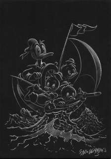 Bas Heymans - Donald Duck - Little Boat - Art préliminaire original | Catawiki