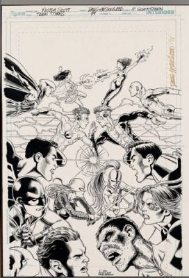 Original art Teen Titans #99 Cover Art Nicola Scott -Signed Doug Hazlewood Raven | eBay US