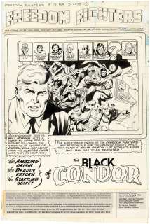 FREEDOM FIGHTERS #13 COMIC BOOK PAGE ORIGINAL ART BY DICK AYERS.