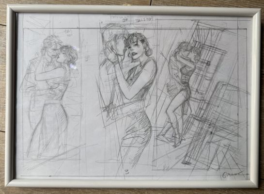 Jean Pierre Gibrat | Demi planche crayonnée Préparatoire | 2DGalleries