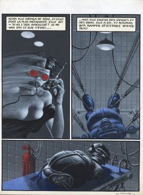 Jean-Michel Nicollet | Planche originale 4 de l’histoire courte Machine Célibataire, publiée dans l’album Ténébreuses affaires | 2DGalleries