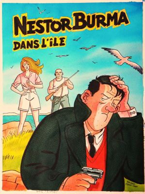 François Ravard, François Ravard (Scénariste) | Nestor Burma (Projet de Couverture) – Illustration originale – François Ravard | 2DGalleries