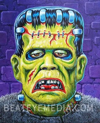 XNO Original Art-Com​ic Art-Comics,FRANKENSTEIN-HALLOWEEN-MONSTER-HORROR-KARLOFF | eBay US