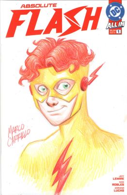Marco Carrillo | Kid Flash on Absolute Flash #1 Sketch Cover by Marco Carrillo | Raremarq (Buy It Now)