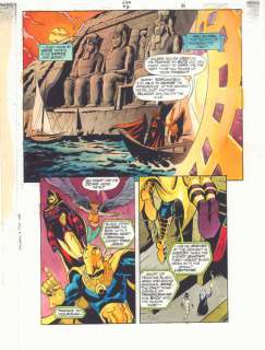 John Kalisz, Keith Champagne | Jsa #6 P.14 Color Guide Art - Doctor Fate, Hourman, And Hawkgirl At Temple Splash - 2000 | Anthony’s Comic Book Art