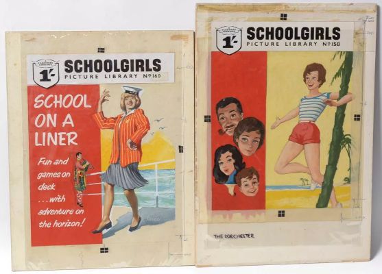 Lot 168 - Original Front Cover Artwork for the Fleetway Library Comic "School Girls" Picture Library | misc / divers