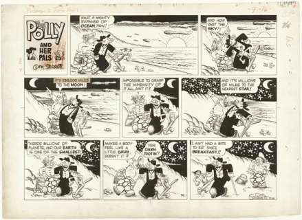 124: Sterrett Polly and Her Pals Sun original comic art | Russ Cochran