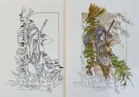 Lange/Bob Morane. Paire de dessins orignaux realisee comme… | Dagoty