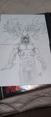 Autographed Tim Vigil Original Pencil Sketch Art Work On 2 Page Spread | eBay US