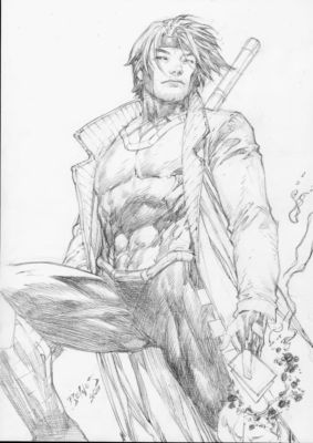 Ed Benes | Gambit - 09"x12" Pencil | Ed Benes