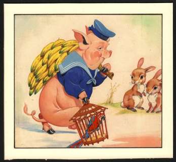 Lawson Wood ( toegeschreven aan) - Varken met Papagaai - Aquarelle originale - (1950/1951) | Catawiki