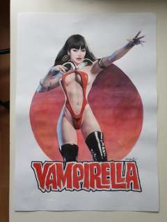 Heijink, John - Originele tekening in kleur - Vampirella - (2019) | Catawiki