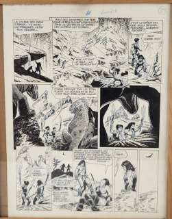 Edouard Aidans (1930-2018), Tounga, Planche Originale N°34 Du Tome 14 " La Dernière Épreuve", Encre de Chine Rehauts de Crayon Bleu, Signée Et Datée de 1984, Dim. 49 X 36 Cm. |  | misc / divers