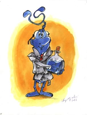 Krzysztof Otorowski | Kleks / Maseczka z pasty ogórkowej, praca podwójna | Galeria Komiksu
