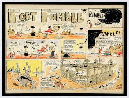 Leo Baxendale (1930 - 2017) Original colour artwork in comic art style, Fort Fumble’ Part 1, framed… | Ewbank’s