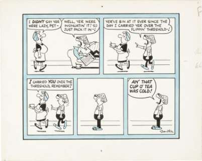 Reg Smythe - Andy Capp Daily Comic Strip Original Art (Sunday Mirror, c. 1960s).