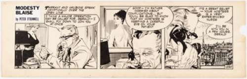 Holdaway, Jim | Jim Holdaway Modesty Blaise #1250 Daily Comic Strip Original Art (London Times Mirror, 1967).... | Heritage