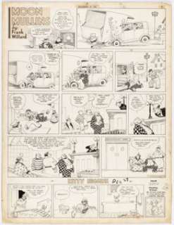 Willard, Frank | Frank Willard Moon Mullins and Kitty Kiggins Sunday Comic Strip Original Art dated 12-27-1931 (Chicago... | Heritage