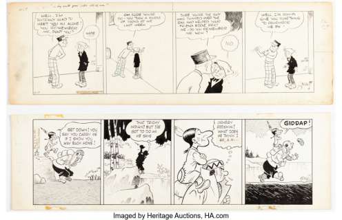 Berndt, Walter - Walter Berndt Smitty Daily Comic Strip Original Art Group of 2 (Chicago Tribune Syndicate, 1932-1963). ... (Total: 2 Original Art)