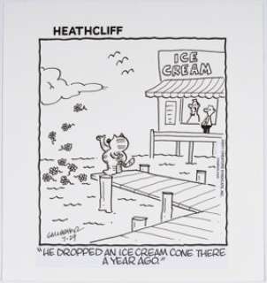 Comic Strip Artist - Unidentified | Peter Gallagher Heathcliff Daily Comic Strip Original Art dated 7-29-11(Creators Syndicate, 2011). ... | Heritage