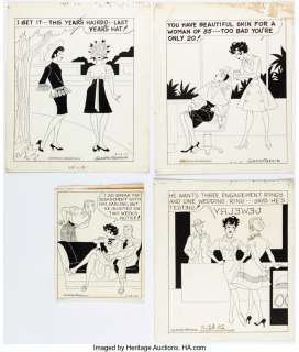 Parker, Gladys - Gladys Parker Mopsy Daily and Sunday Comic Strip Original Art Group of 6 (Associated Newspapers, 1950 -1960s).... (Total: 6 Original Art)