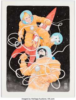 Artist, Unknown - Dimitris Pantazis - Tintin Illustration Original Art (2019)....