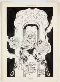 Malibu Comics artist - Dean Zachary and Ken Branch The Ferret #3 Variant Cover Original Art (Malibu, 1993)....