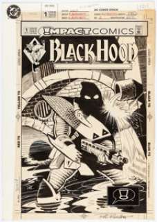Burchett, Rick - Rick Burchett Black Hood #1 Cover Autographed Original Art (DC/Impact, 1991)....