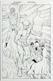 DC Artist - Sean Parsons [Tom Grummett printed blue lines] Convergence Speed Force #1 Story Page 10 Original Art (DC, 2015)....