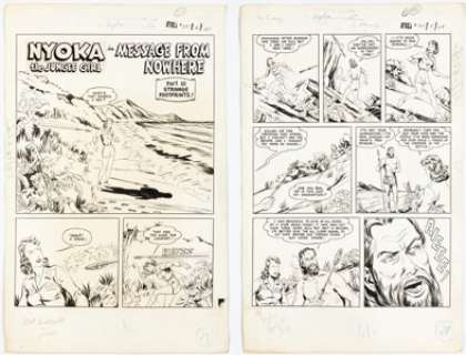 Whitman, Bert - Bert Whitman Nyoka the Jungle Girl #55 Chapter 3 Partial Story Original Art Group of 6 (Fawcett, 1951).... (Total: 6 Original Art)